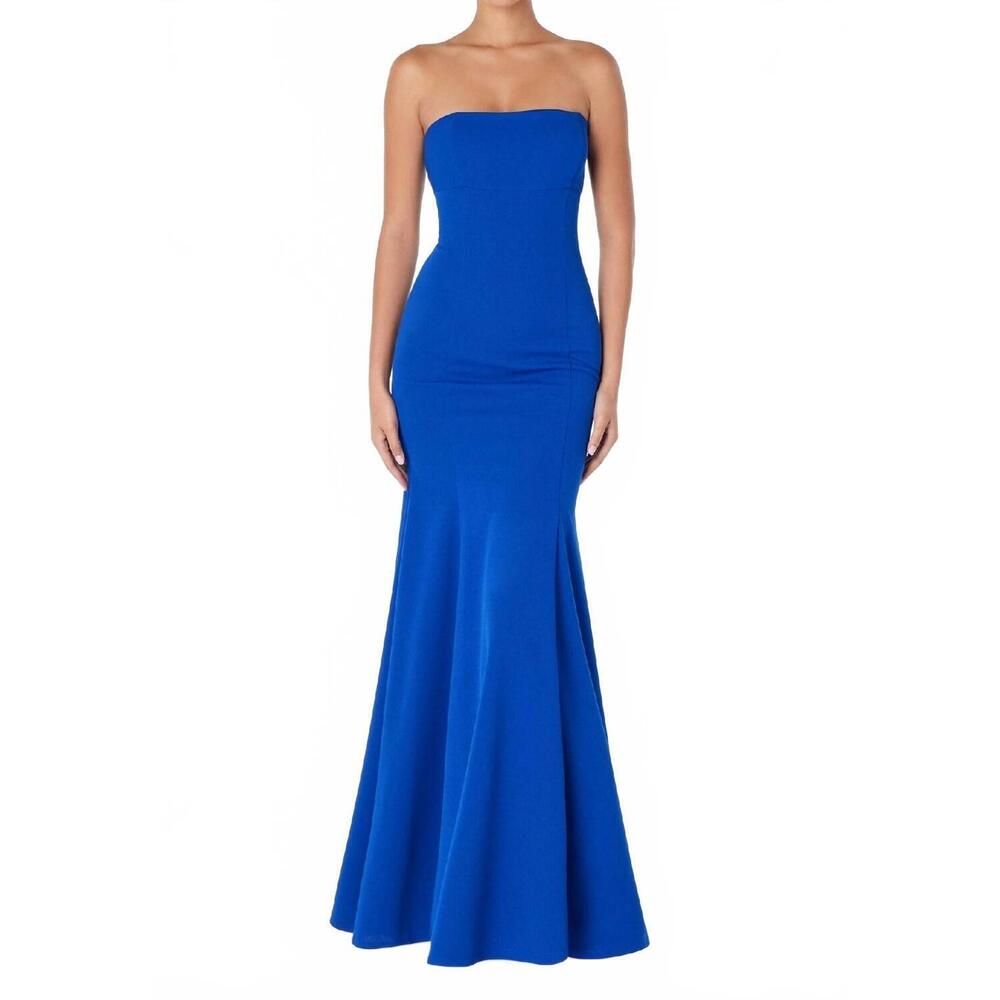 NEW LADIVINE lace-up strapless long prom dress in royal